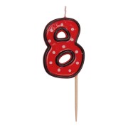 Zahlenkerze, Geburtstagskerze "8" rot, ca. 85 mm
