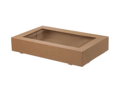 Fensterkarton Cateringkarton Geschenkkarton Transportkarton mit Sichtfenster 46 x 31 x 8 cm