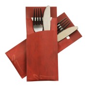 Pochetto Bestecktaschen 200x85mm burgund marmor inkl. Serviette, 520 Stk.