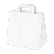 Papiertragetaschen 25 x 26 x 17 cm mit EAN-Code weiss,  50 Stk.