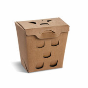 BIONATURE Pommes Fritesboxen kraft braun 11 x 11 x 7,3cm Fettbarriere, 50 Stk.