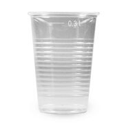 Trinkbecher transparent klar mit Eichstrich 0,3 l, 300 ml, PP,  10 Stk.