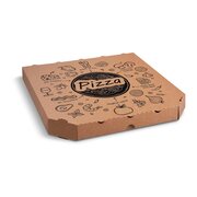 Pizzakarton aus Mikrowellpappe mit neutralem Motiv, 32 x 32 x 3 cm, 100 Stk.