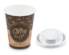 Kaffeebecher L 'Latte Macchiato To Go' mit Trinkdeckel 350 ml 420 ml  100 Stk.
