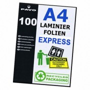 EXPRESS-Laminierfolien A4, 216 x 303mm, 2x 125 mic,  100 Stk.