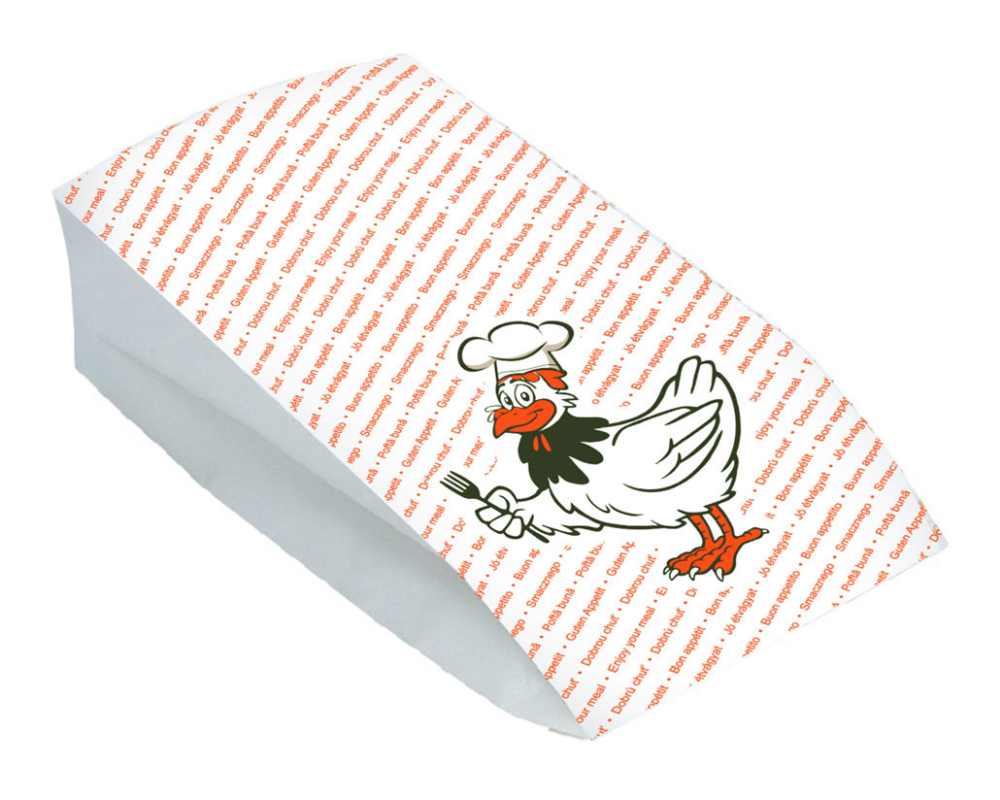 Hähnchenbeutel Warmhaltebeutel für halbes Huhn 10,5+5,5x24 cm, 2-lagig, 100 Stk.