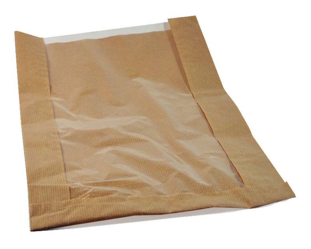 Papierfaltenbeutel für Brotlaib rund 26 + 7 x 40 cm, mit Fenster 19cm, 1000 Stk.