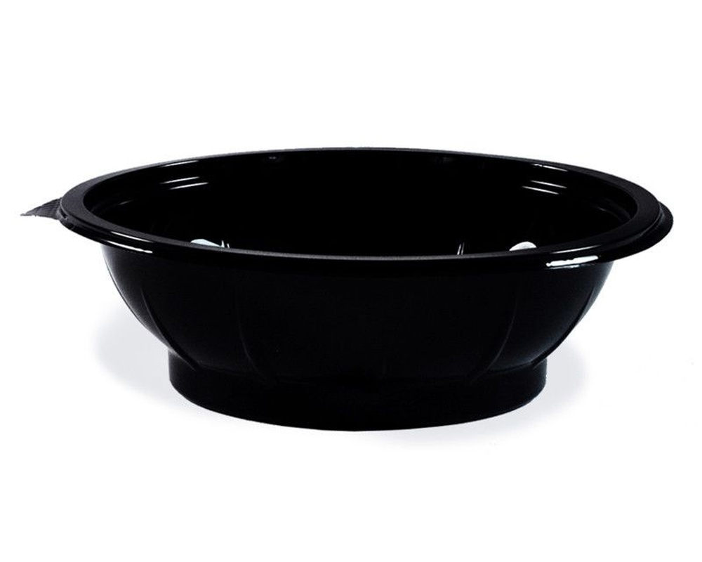 Salatschalen rund O 17,6 x 4,8 cm schwarz 500 ml (PET), 50 Stk.