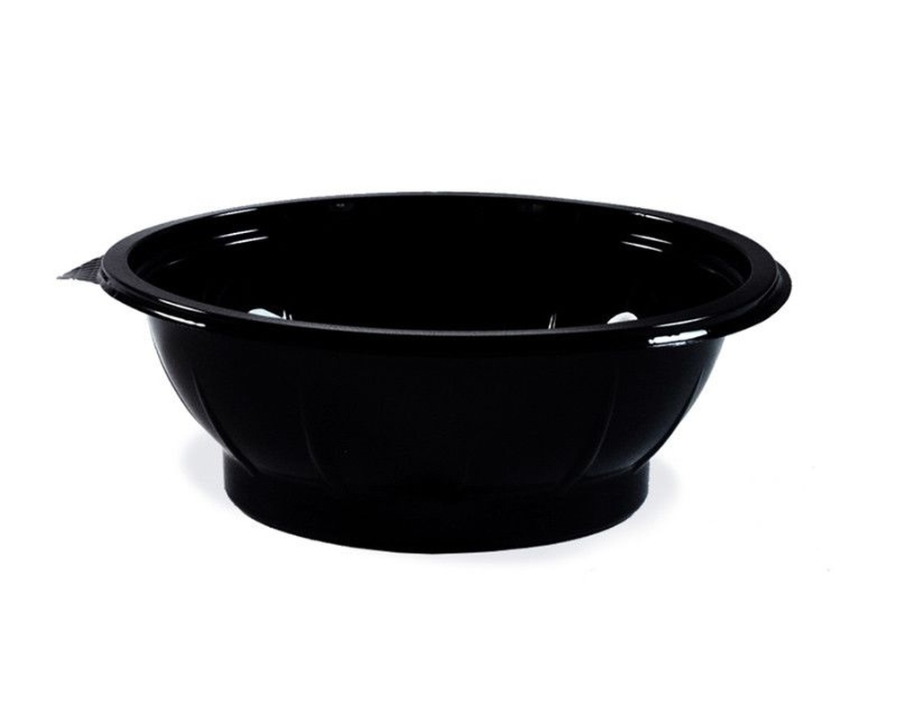 Salatschalen rund O 17,6 x 5,9 cm schwarz 600 ml (PET), 50 Stk.