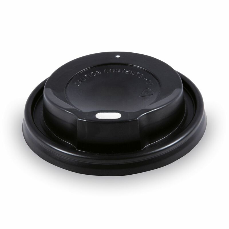 Domdeckel schwarz für Pappbecher 'Coffee to go' mit 80mm O, 100 Stk.