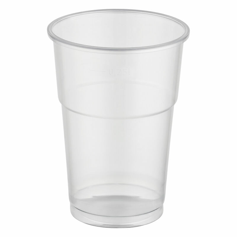Trinkbecher klar 0,25 l, 250ml, PP, O 78 mm, 50 Stk.
