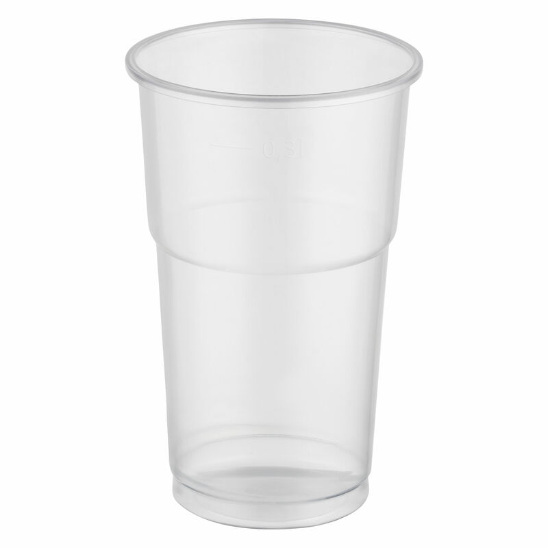Trinkbecher mit Eichstrich klar 0,3 l, 300ml, PP, extra stark, O 78 mm, 50 Stk.