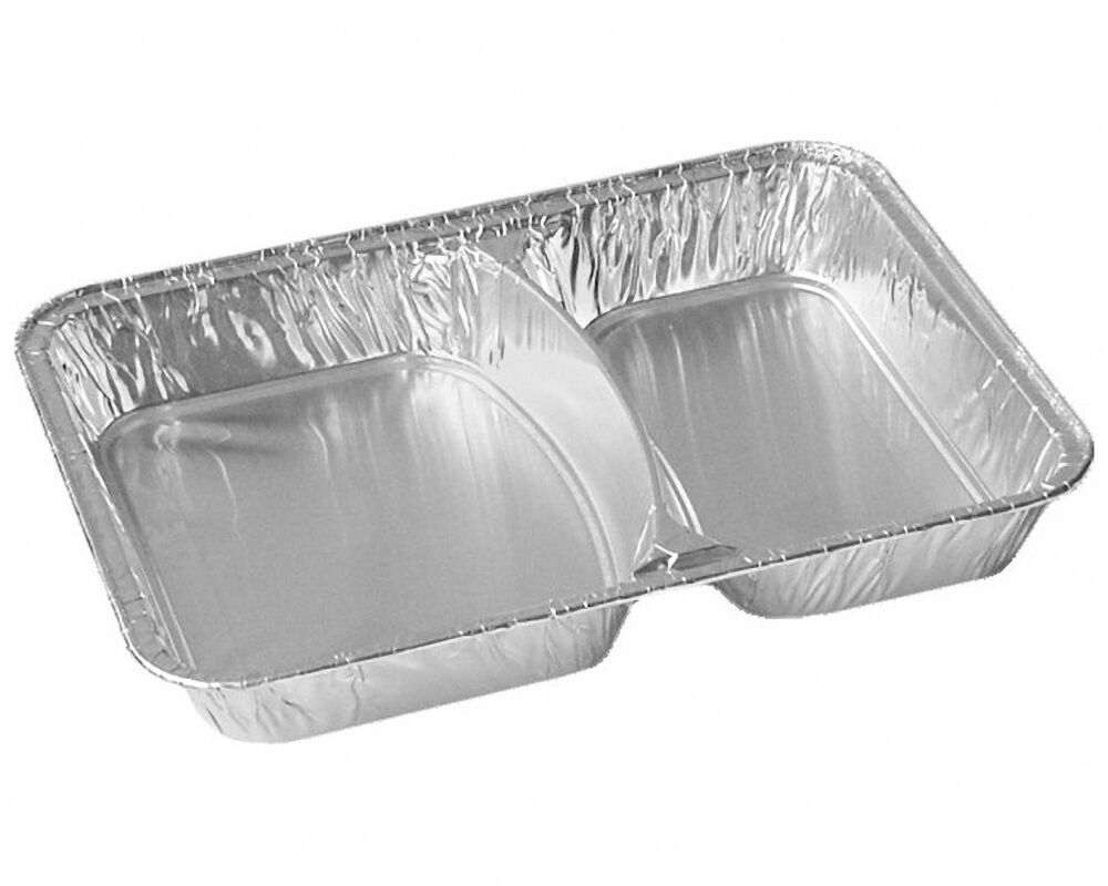 Alu-Menüschalen Aluschalen 2-geteilt  810 ml, 227 x 177 x 30 mm, 100 Stk.