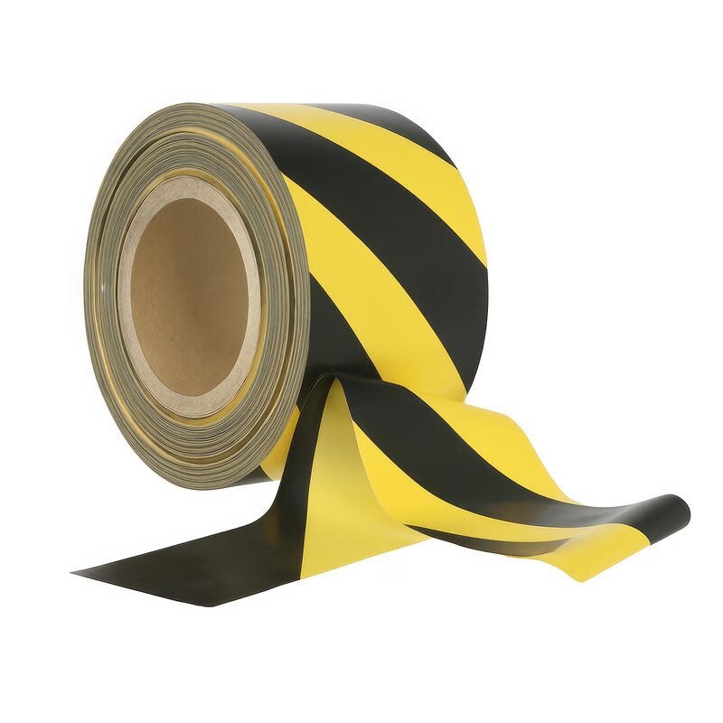 Absperrband gelb schwarz gestreift 75mm breit 500 Meter LDPE