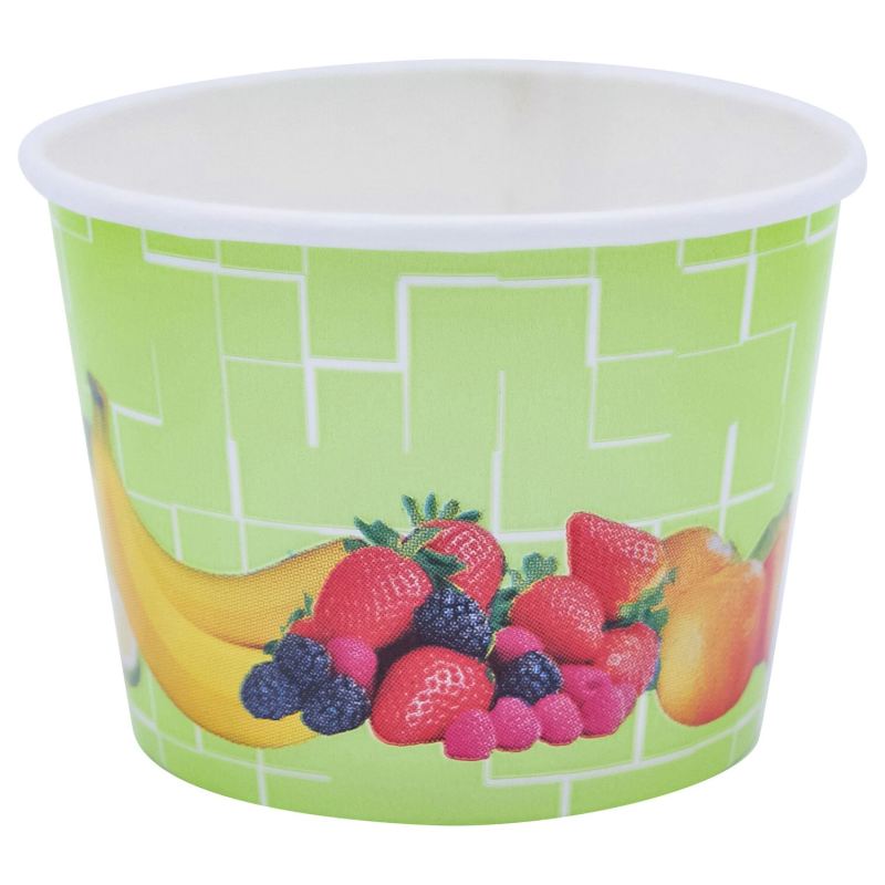 Eisbecher, Pappe rund 140 ml O 73mm, Höhe 52mm, "Fruchtreigen",  45 Stk.