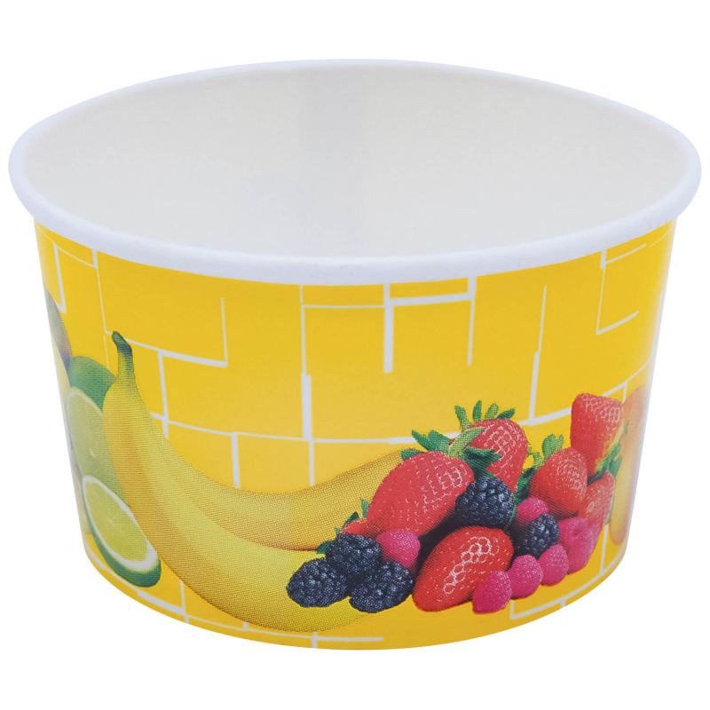 Eisbecher, Pappe rund 260 ml O 92mm, Höhe 55mm, "Fruchtreigen",  50 Stk.