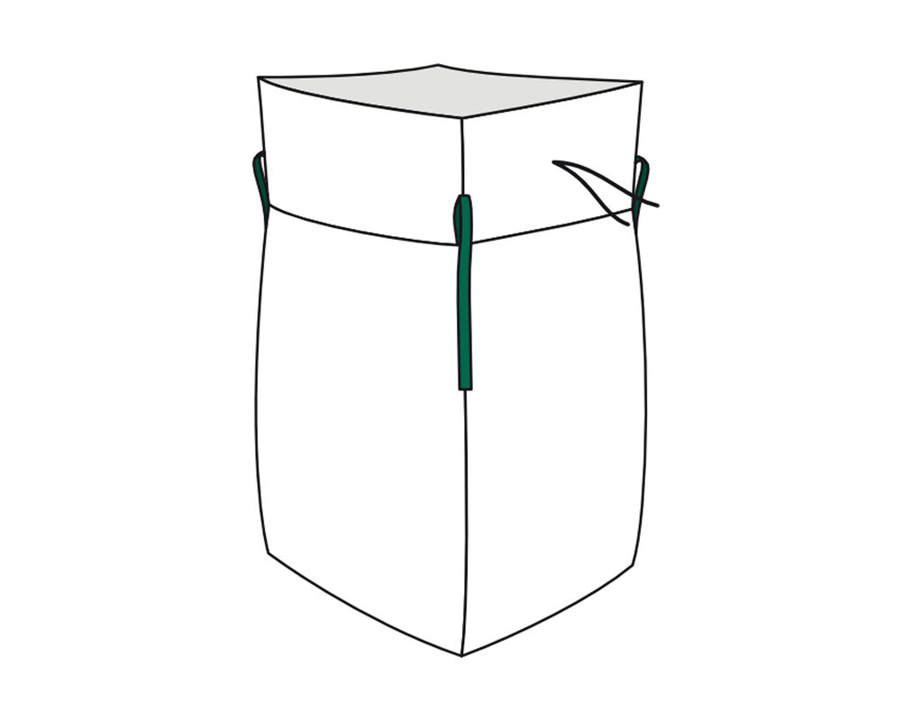 Big Bag  90x90x110cm Standard unbeschichtet SWL 1.000kg  mit Schürze