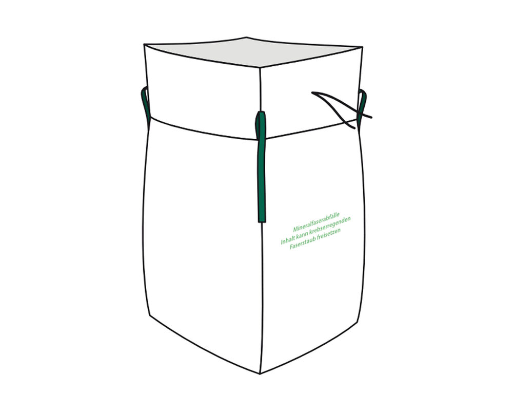 Big Bag  90 x 90 x 120 cm Typ Mineralwolle KMF mit 4 Hebeschlaufen + Schürze