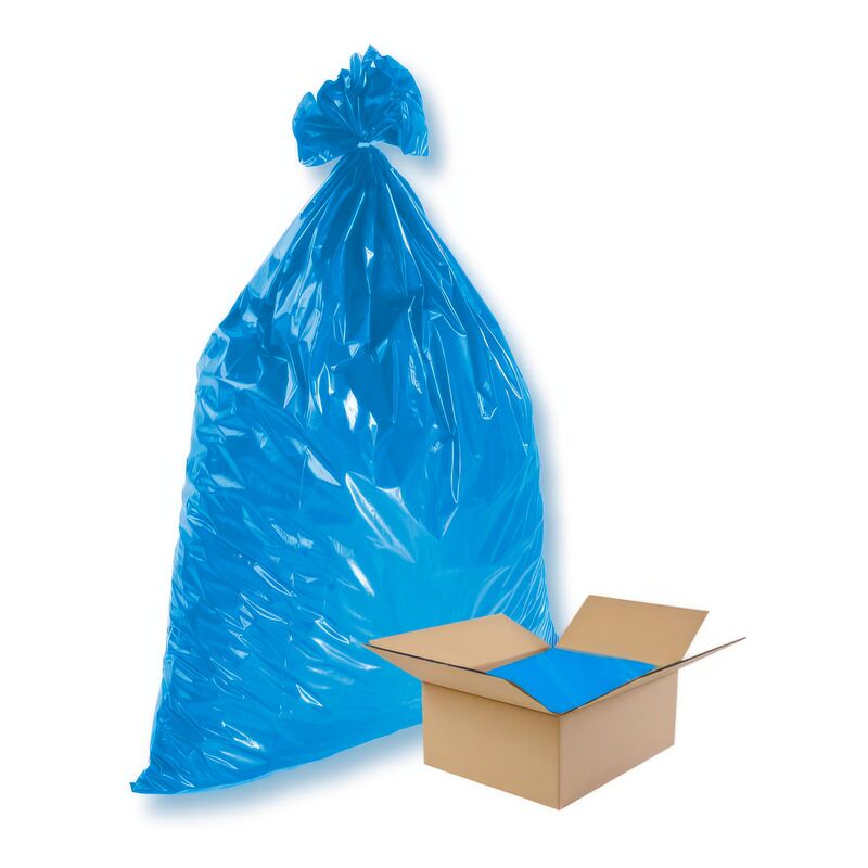 LDPE-Seitenfalten-Müllsäcke 240 L, 650 + 550 x 1350 mm, Typ 100 = 85 my, 50 Stk.