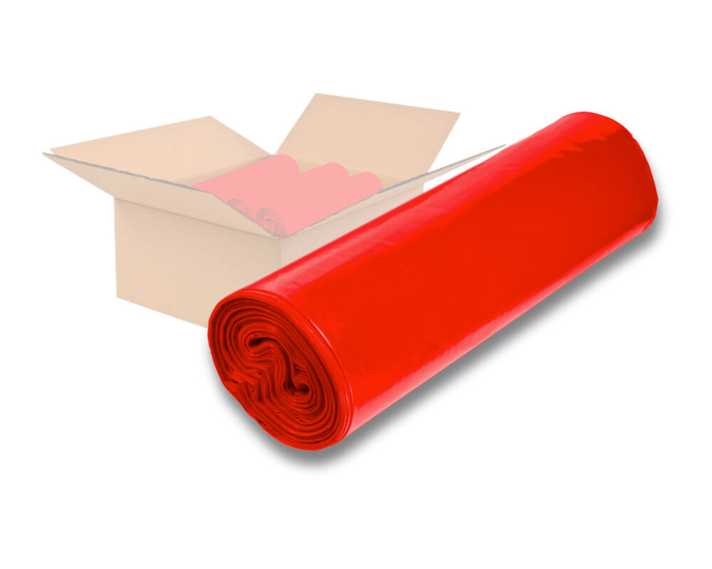 LDPE-Müllsäcke 120 L, 700 x 1100 mm, Typ 60 = 32 my, Regenerat rot, 250 Stk.
