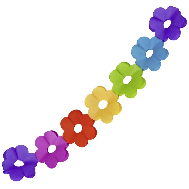 Blumen-Girlande "Farbenspiel" aus Papier schwer entflammbar O18cm 7.2m, 1 Stk.