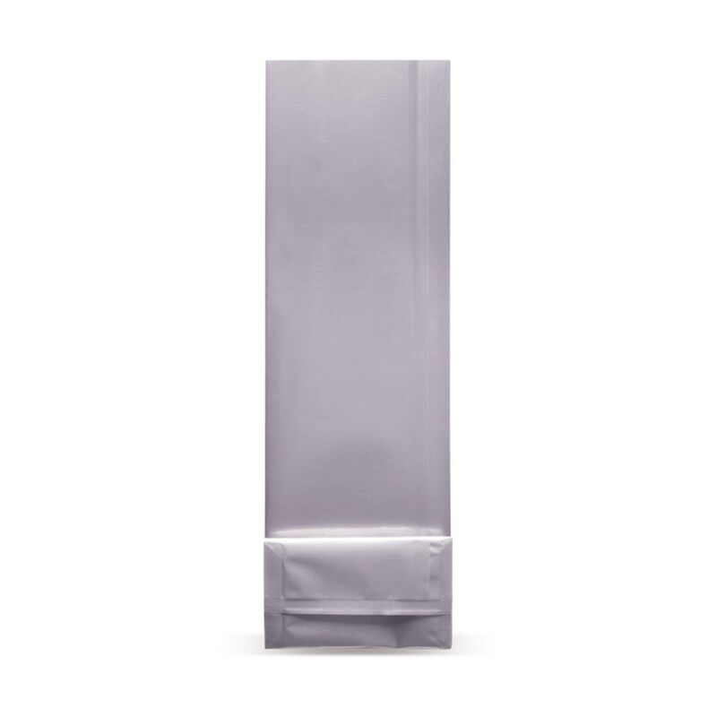 Blockbodenbeutel Silber  55 + 30mm x 175mm 4-lagig, 1000 Stk.