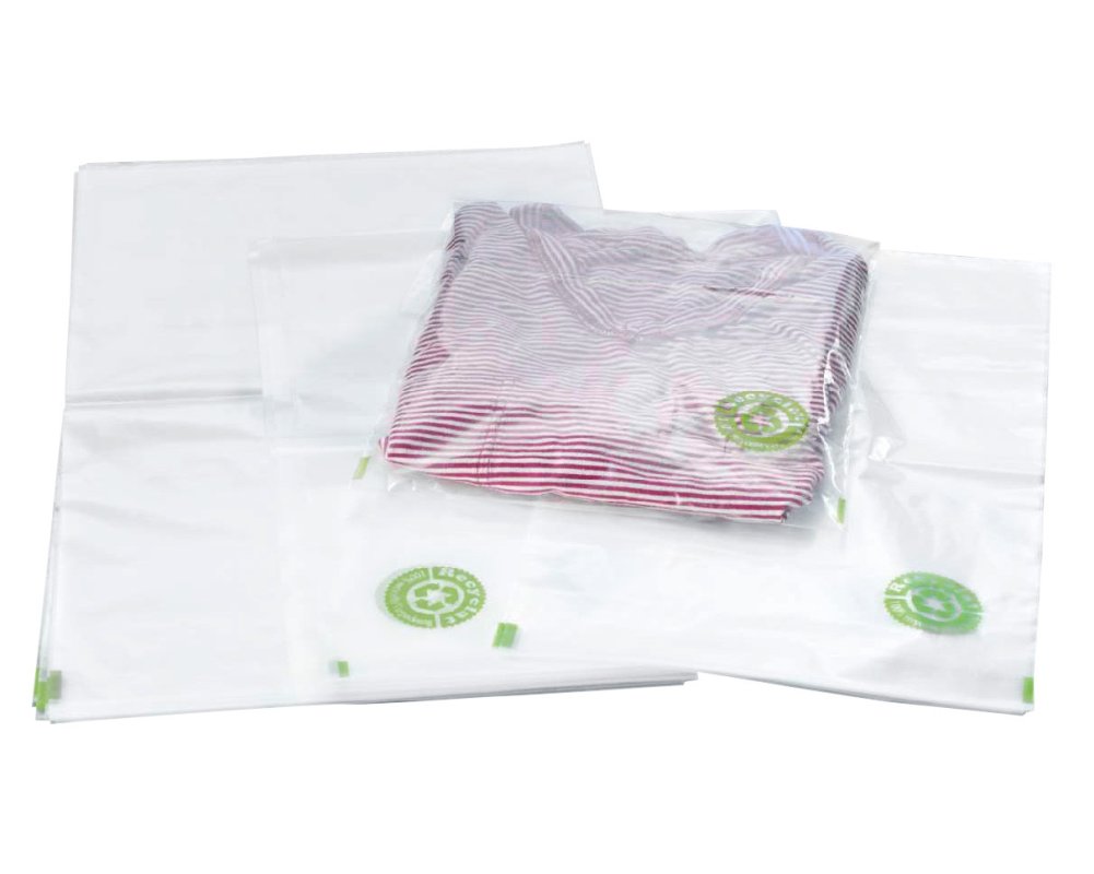 Flachbeutel  600 x 800 mm,  50my aus 100% recyceltem LDPE (rLDPE), 50 Stk.