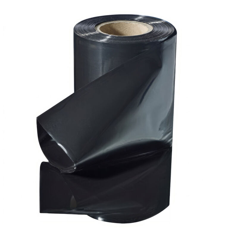 Schlauchfolie  200mm breit, 100my, opak - blickdicht, schwarz, 250 lfm.