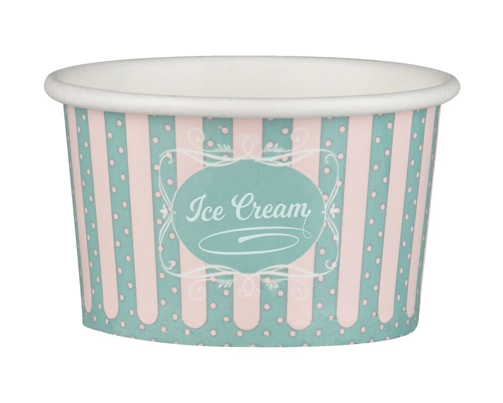 Eisbecher aus Papier Patisserie ICE CREAM Motiv 120 ml 4oz, 50 Stk.