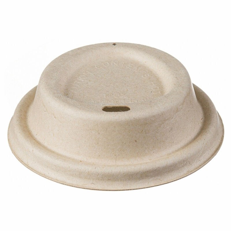 Domdeckel aus Zuckerrohr für Coffee-TO-GO Pappbecher O 80mm, 50 Stk.