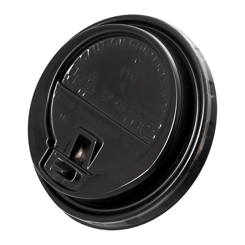 Domdeckel mit Verschlußklappe schwarz für Pappbecher COFFEE TO GO 80mm O, 100 Stk.