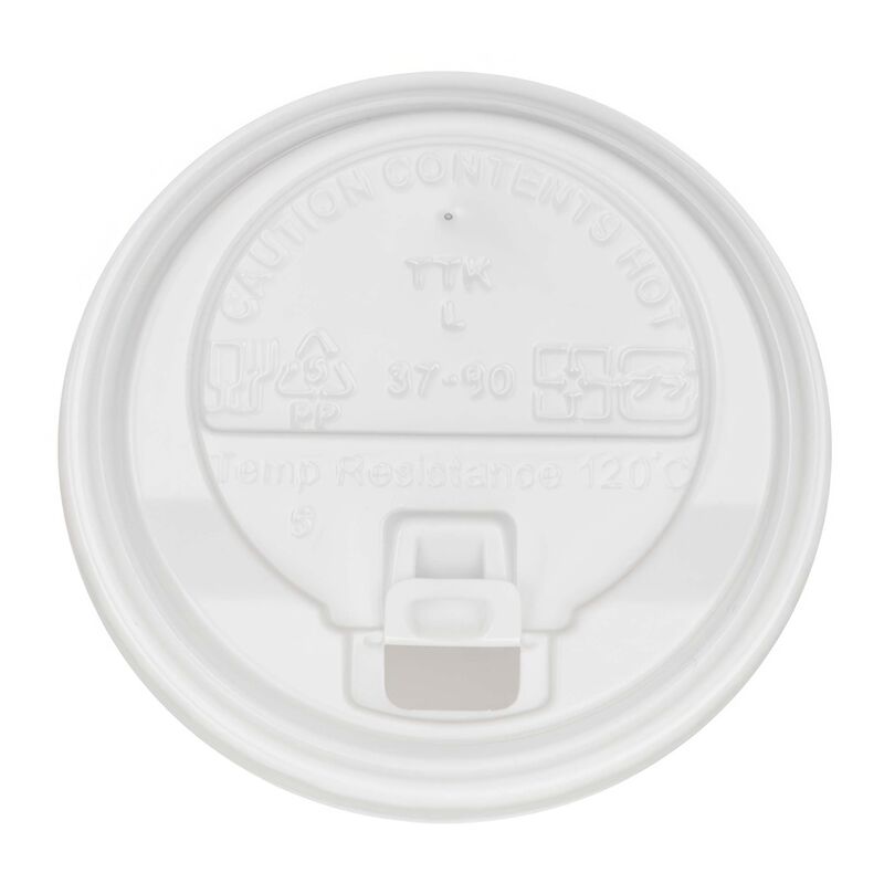Domdeckel mit Verschlußklappe weiß für Pappbecher COFFEE TO GO 90mm O, 100 Stk.