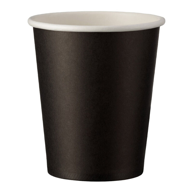 Heiß- und Kaltgetränkebecher schwarz Pappe beschichtet 200 ml 270ml, 50 Stk.