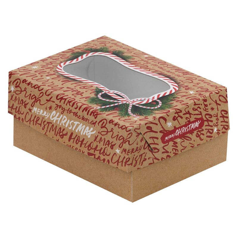 Keksbox Gebäckkarton mit PET Beschichtung & Sichtfenster "Weihnachten" 170x126x78mm, 162 Stk.