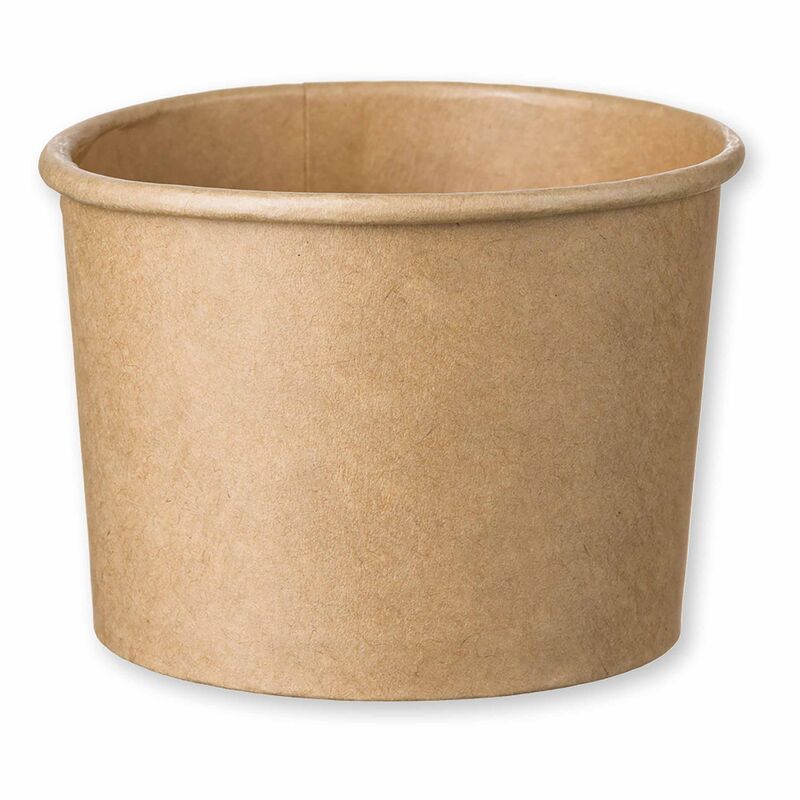 Eisbecher Feinkostbecher aus Kraftpapier FSCR rund 230 ml braun O 90 mm, 50 Stk.