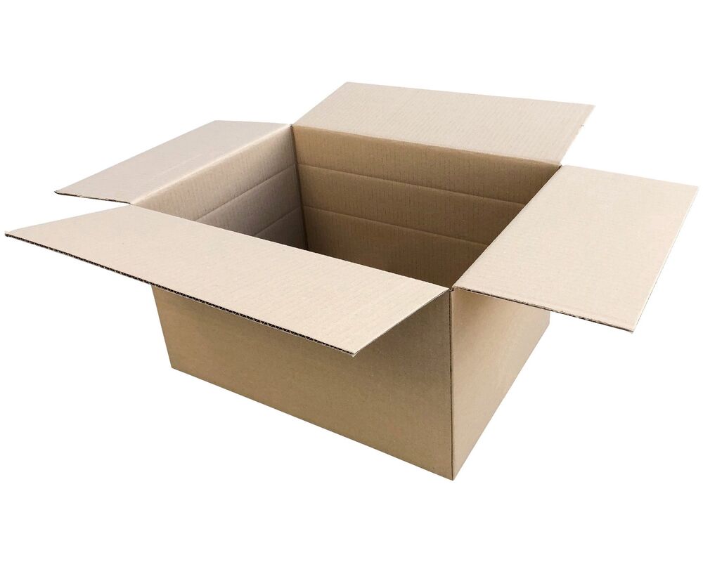 Faltkarton  455x340x(120)-265mm mit variabler Höhe 1-wellig Dickwelle braun