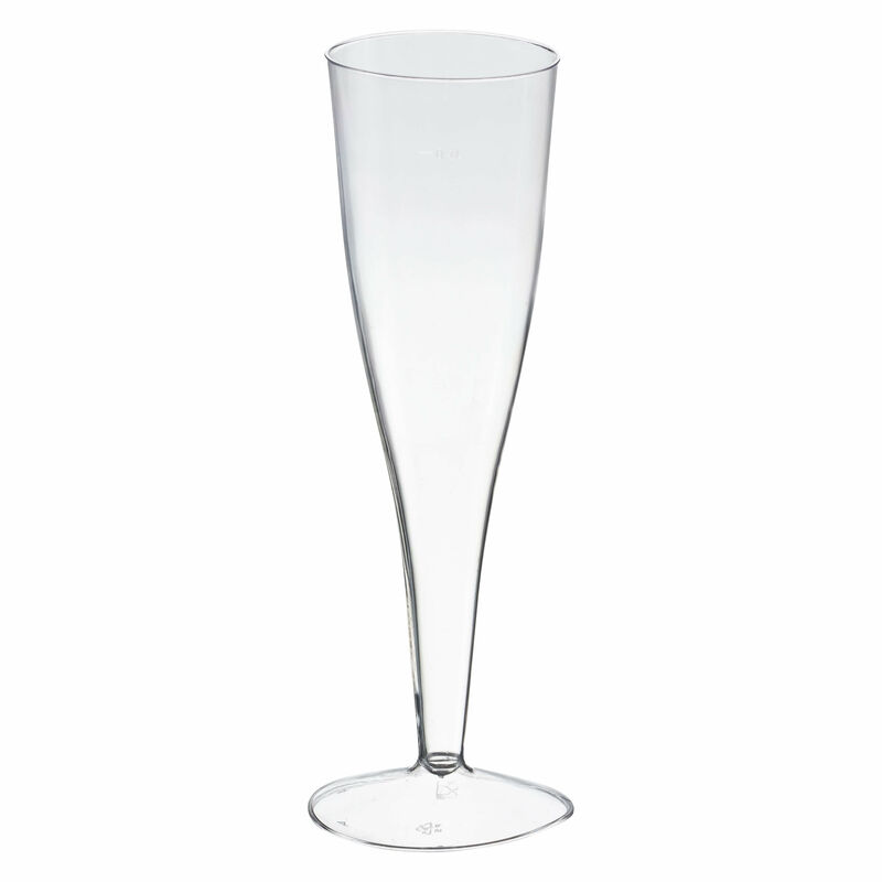 Einweg-Champagnerglas Sektglas 100ml,  PS, 2 tlg., transparent glasklar, 6 Stk.