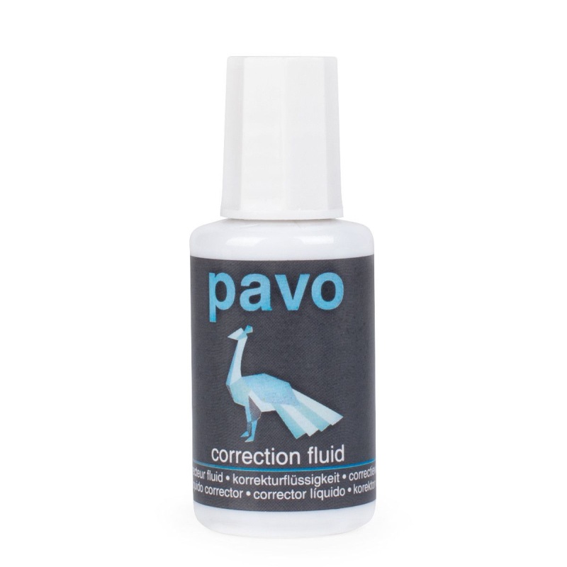 PAVO Korrekturflüssigkeit mit Pinsel schnelltrocknend 20 ml