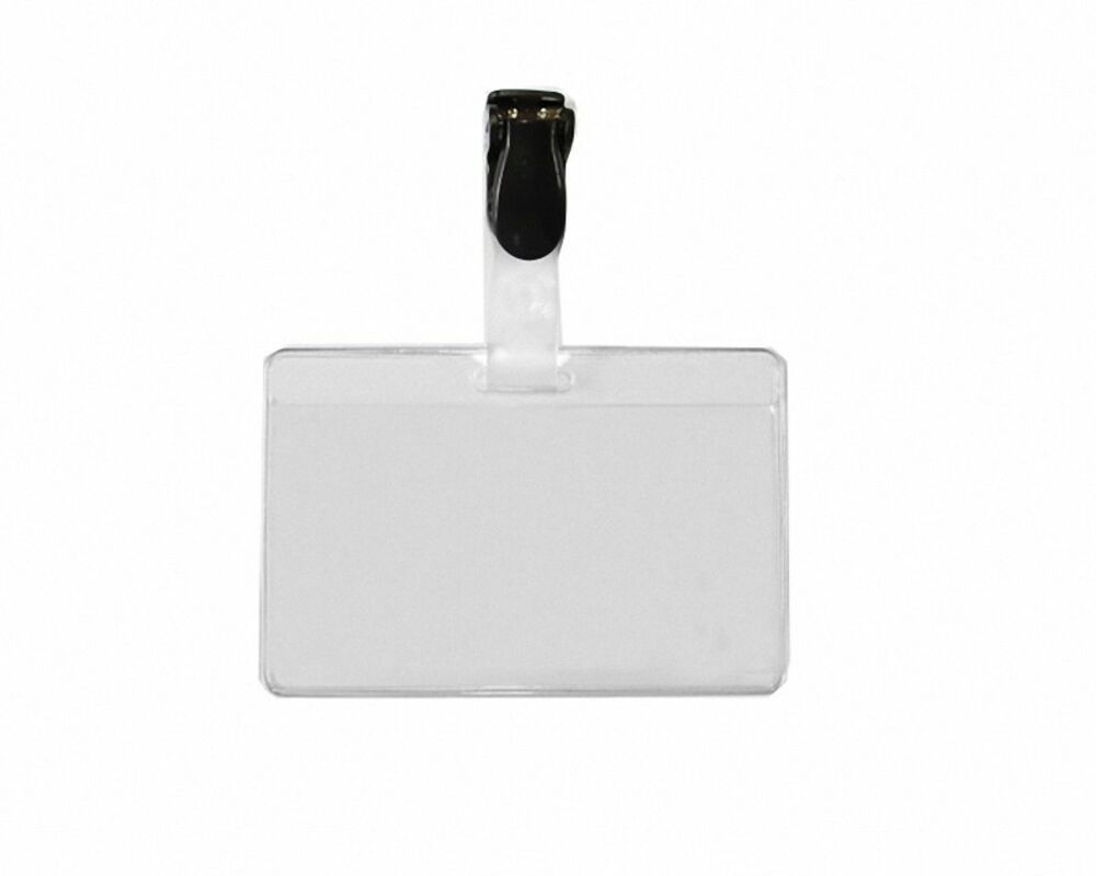 Kartenhalter Ausweishülle Namensschild 75x95/60x88mm mit Clip + Einleger 25 Stk.