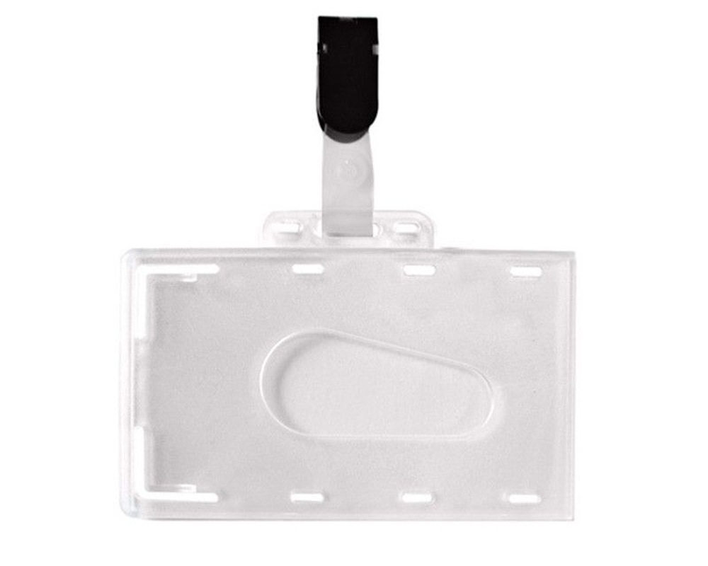 Ausweishülle, Kartenhülle, Namensschild aus PVC mit Clip, 54x86mm, 50 Stk.