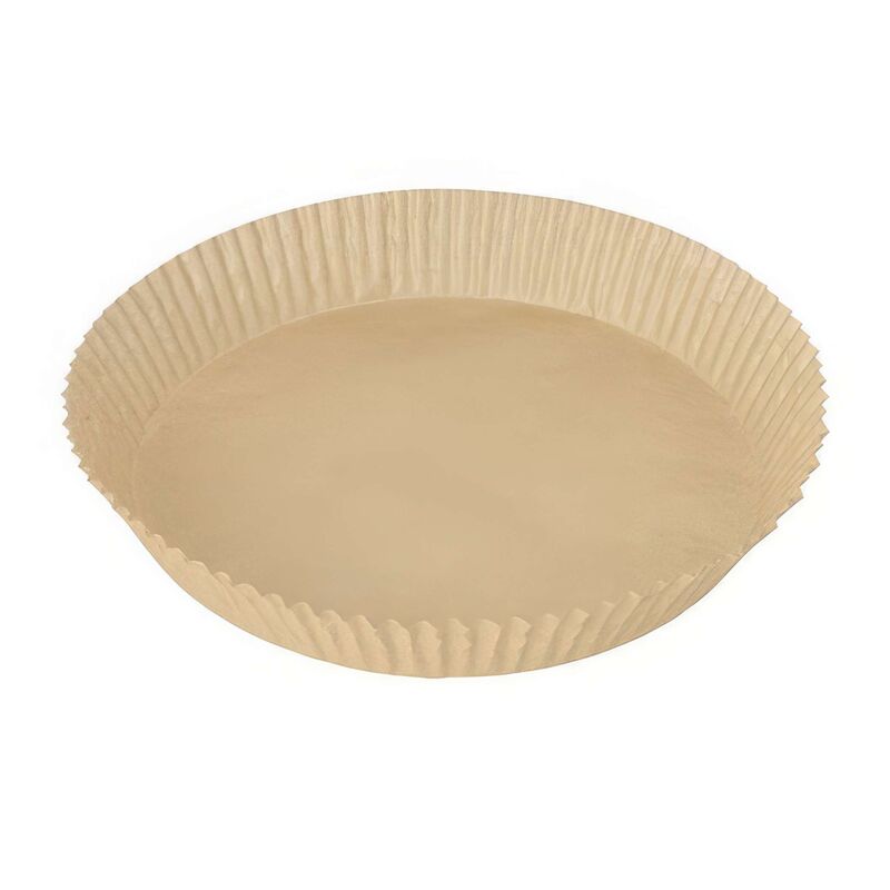 Backpapierzuschnitte für Heißluftfritteusen Mikrowelle Backofen O23cm x 4,5cm braun, 100 Stk.