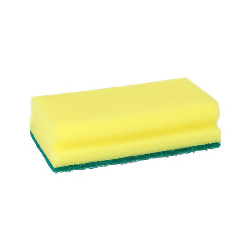 Topfreiniger Abwaschschwämme eckig 4,1x 14,8x 8,5 cm gelb/grün mit Griffrille kratzend, 3 Stk.