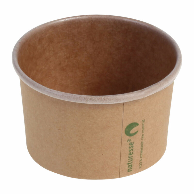 Eisbecher Pappbecher Kraft mit Biobeschichtung 120 ml O 75mm braun,  50 Stk.