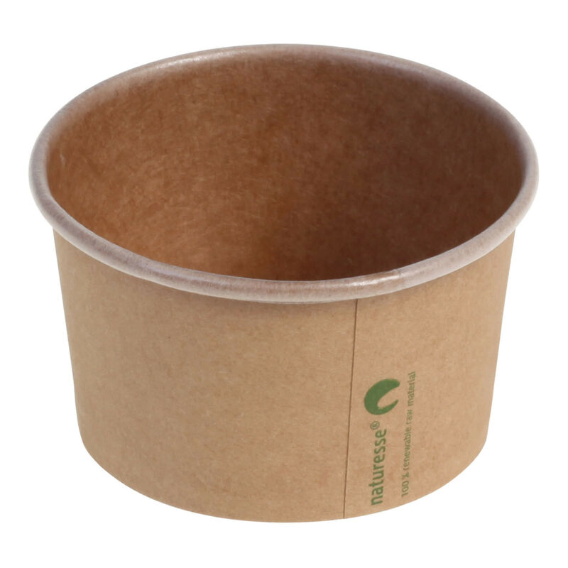 Eisbecher Pappbecher Kraft mit Biobeschichtung 180 ml O 85mm braun,  50 Stk.
