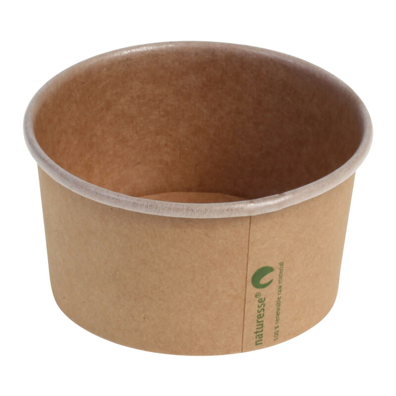 Eisbecher Pappbecher Kraft mit Biobeschichtung 240 ml O 96mm braun,  50 Stk.