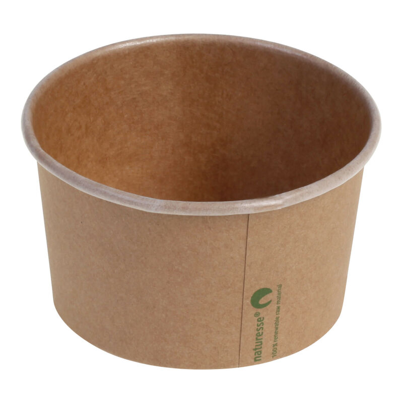 Eisbecher Pappbecher Kraft mit Biobeschichtung 360 ml O 105mm braun,  50 Stk.