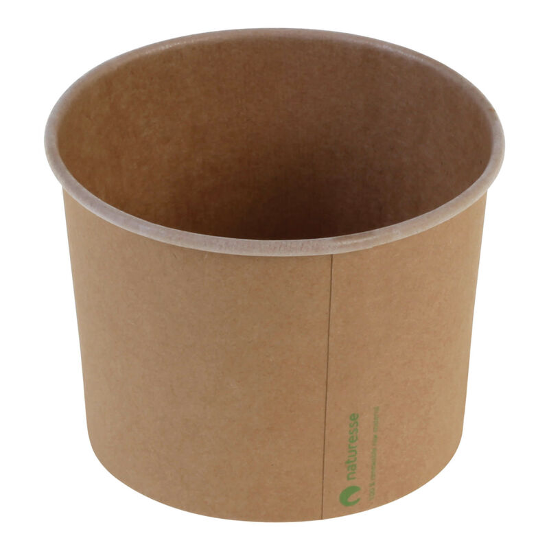 Eisbecher Pappbecher Kraft mit Biobeschichtung 480 ml O 105mm braun,  50 Stk.