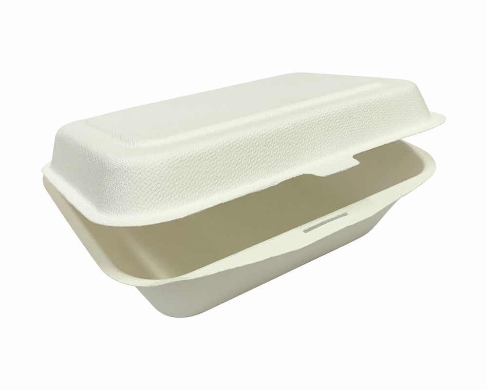 Menüboxen ToGo 191x135x59mm 1-teilig aus Zuckerrohr nature weiß, 50 Stk.