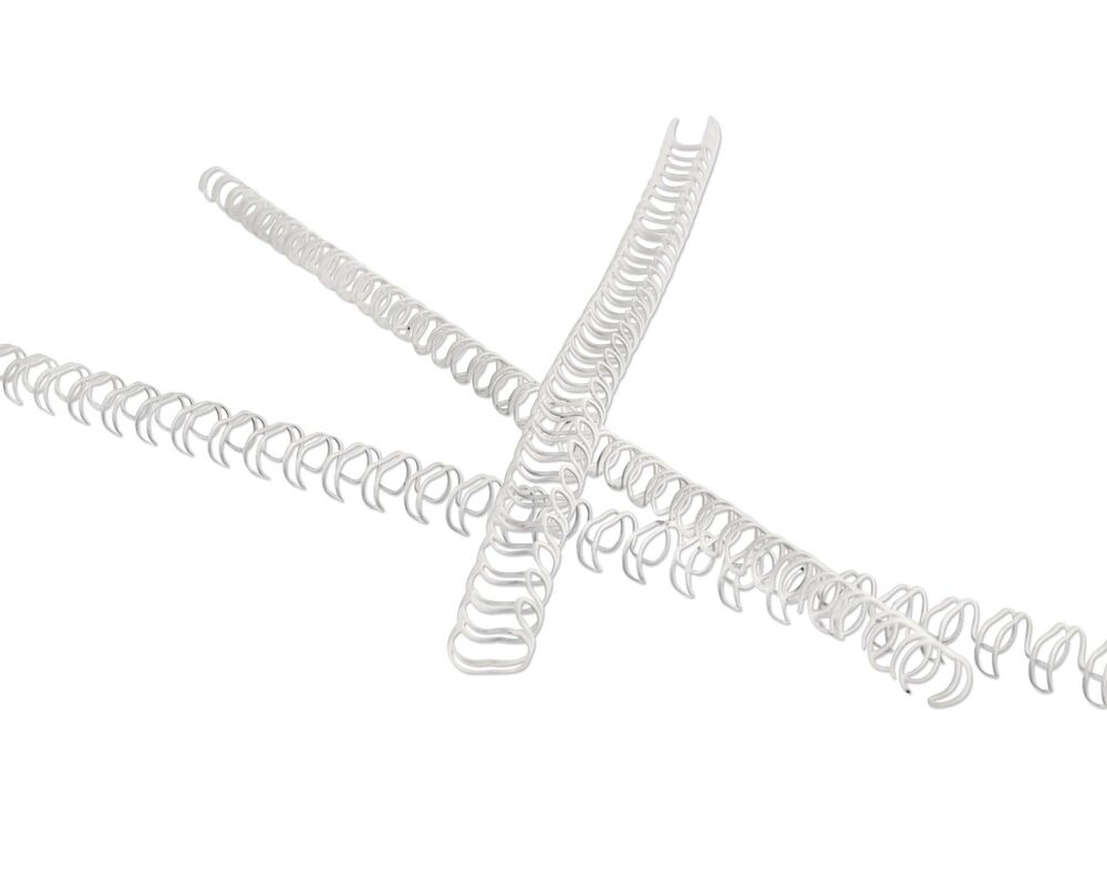 Drahtbinderücken  6mm 1/4", bis max. 35 Blatt, 3:1 Teilung, weiß,  20 Stk.