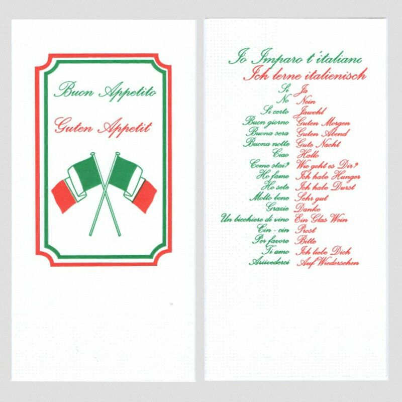 Motivservietten "Ich lerne italienisch", 40x40cm, 1/8 Falz 2-lagig, 250 Stk.